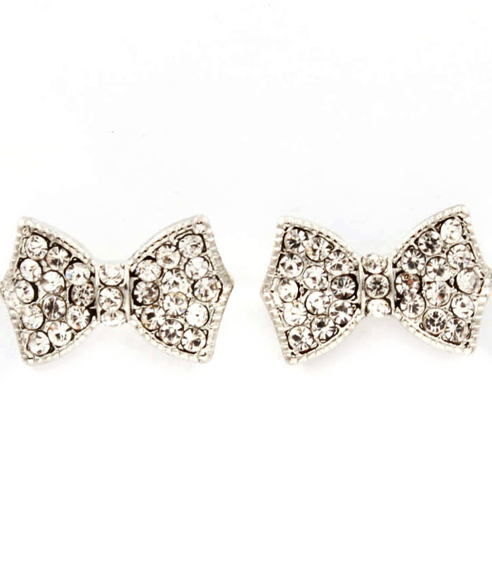 Bow Tie Post Earrings - Click Image to Close