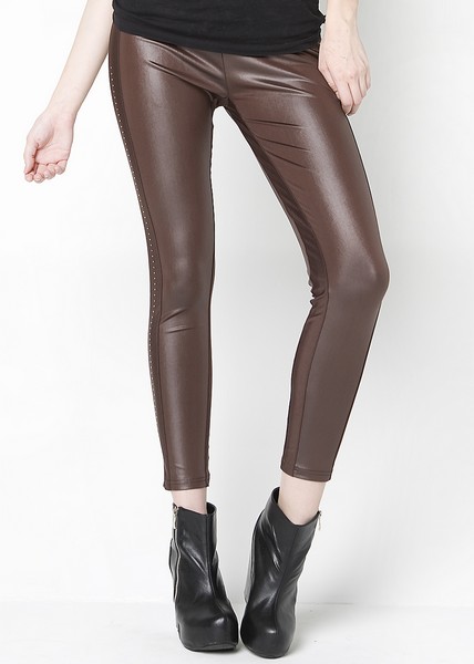 Stella Elyse Faux Leather Colored Leggings - More Colors