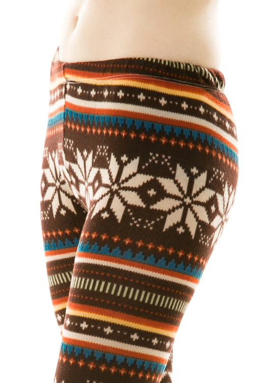 Ingrid Snowflake Leggings - Brown