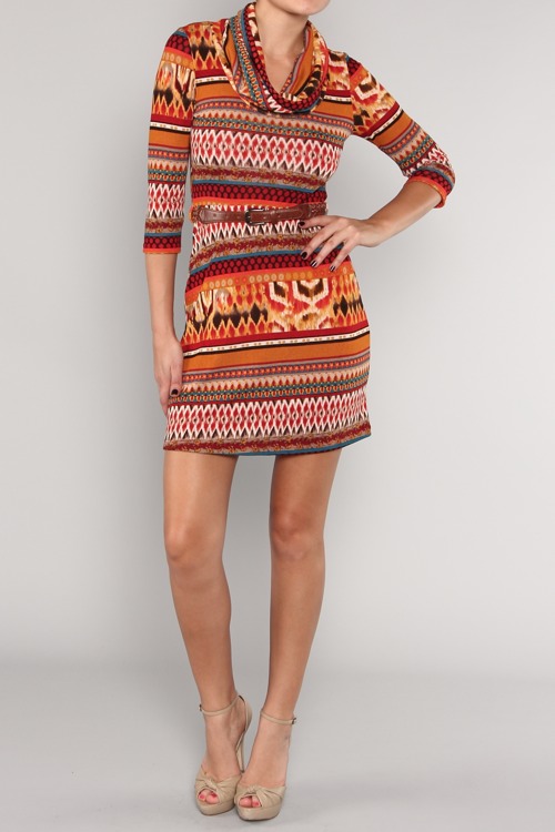 Zoe Tribal Knit Dress - Click Image to Close