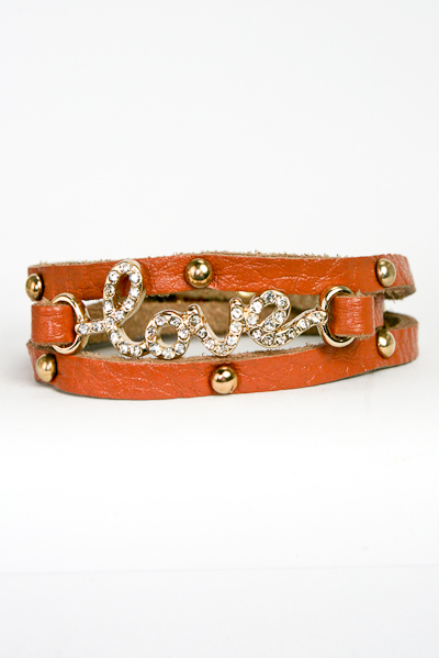 Studded Crystal Love Wrap Bracelet - More Colors - Click Image to Close