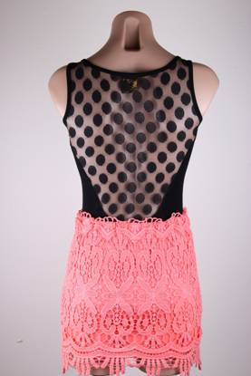 Sydney Lace Mini Skirt - Coral