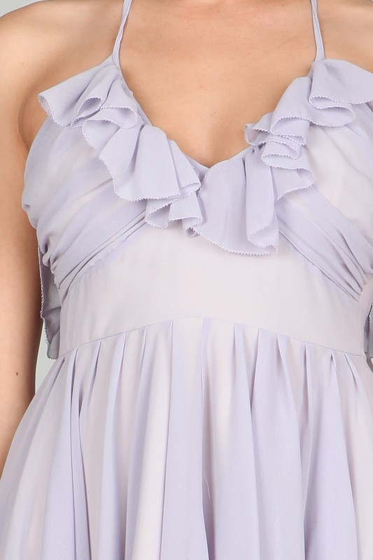 Ark & Co. Irina Lavender Ruffle Dress - Click Image to Close