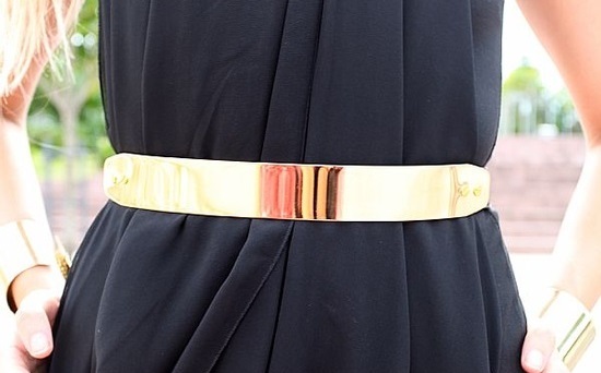 Studded Gold Plate Belt - More Colors - Click Image to Close