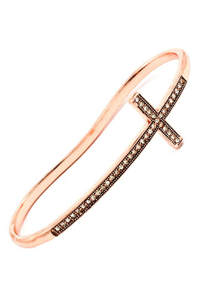 Cross Bangle Hand Bracelet