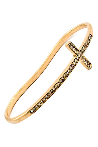 Cross Bangle Hand Bracelet - Click Image to Close