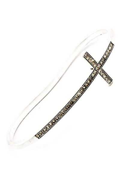 Cross Bangle Hand Bracelet - Click Image to Close