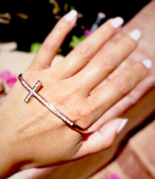 Cross Bangle Hand Bracelet