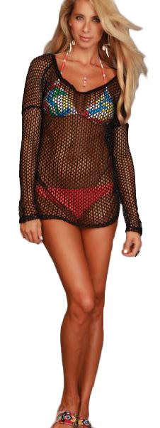 Lucy Love Fonda Tunic - Poolside Mesh - Black - Click Image to Close