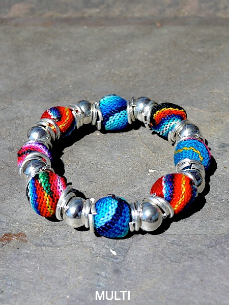 Peruvian Fabric Beads Bracelet - More Colors - Click Image to Close