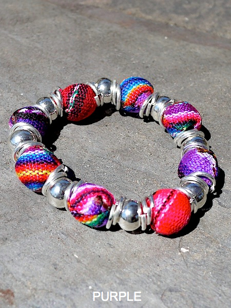Peruvian Fabric Beads Bracelet - More Colors - Click Image to Close