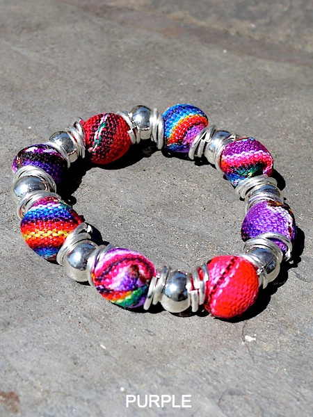 Peruvian Fabric Beads Bracelet - More Colors