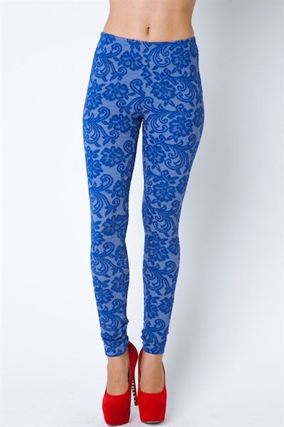 Blue Ivy Jacquard Leggings - Click Image to Close