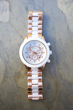 Geneva Rose Gold Chronograph Unisex Watch - Click Image to Close