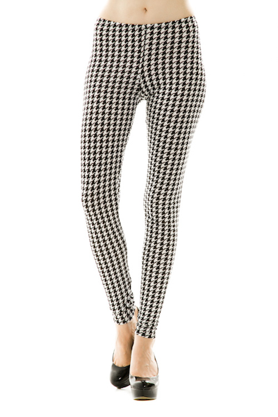 Houndstooth Printed Leggings - Click Image to Close