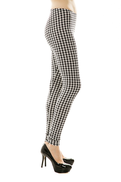 Houndstooth Printed Leggings - Click Image to Close