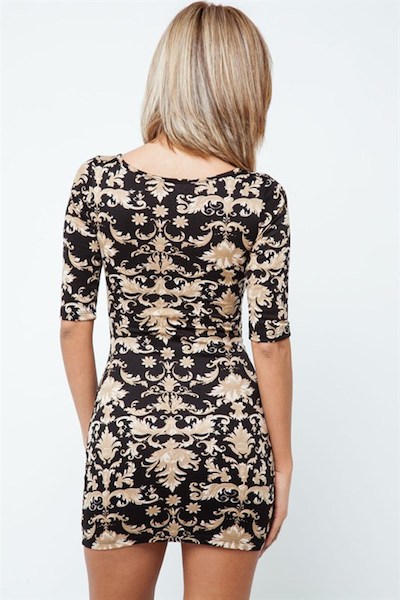 Fatima Brocade Print Dress - Click Image to Close