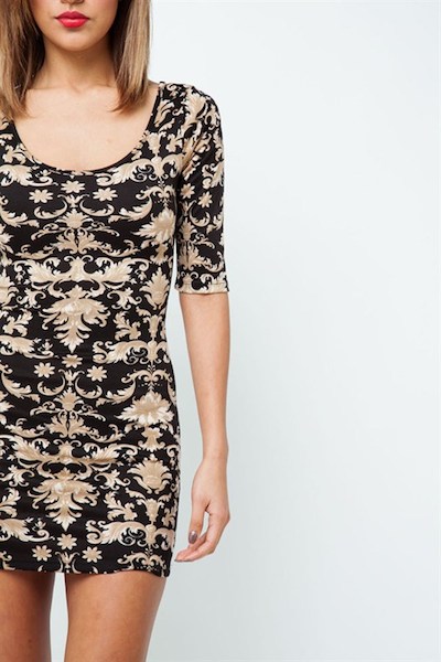 Fatima Brocade Print Dress