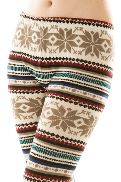 Gretchen Snowflake Leggings - Beige - Click Image to Close