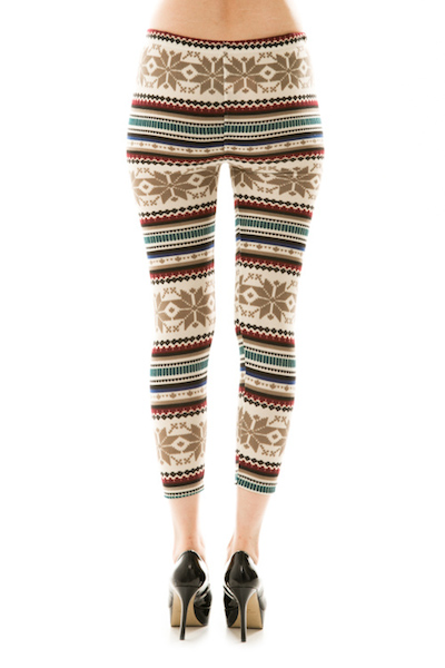 Gretchen Snowflake Leggings - Beige