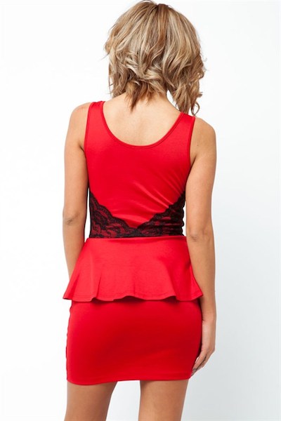 Jude Lace Embellished Peplum Dress - Click Image to Close