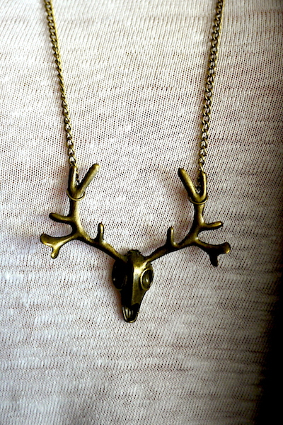 Deer Skull Pendant Necklace