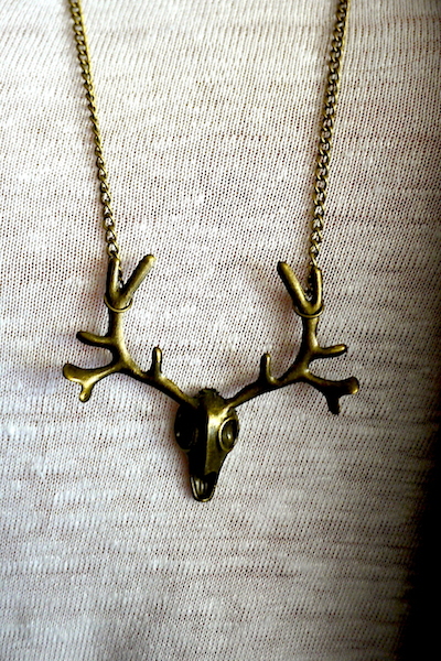 Deer Skull Pendant Necklace - Click Image to Close