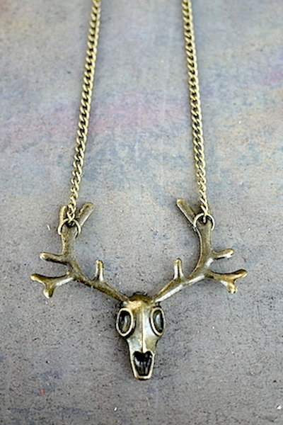 Deer Skull Pendant Necklace