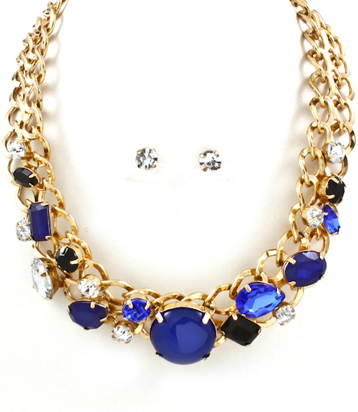 Elizabeth Jewel Necklace and Earring Set - More Colors - Click Image to Close