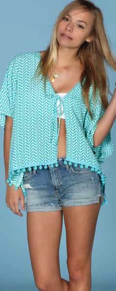 Lucy Love Poncho - Shore Club Print - Click Image to Close