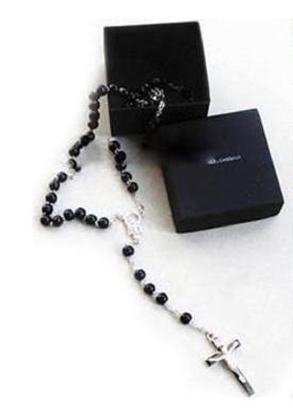 Beckham Sterling Silver Rosary Necklace