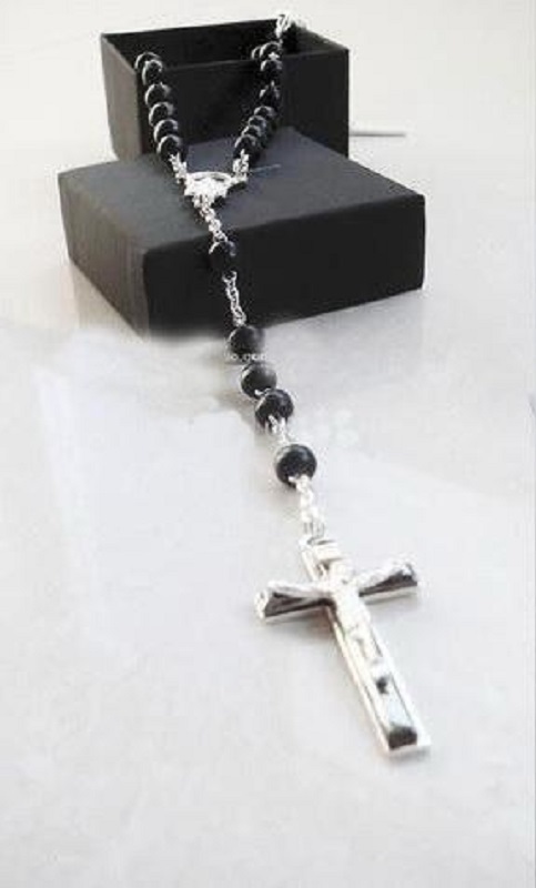 Beckham Sterling Silver Rosary Necklace