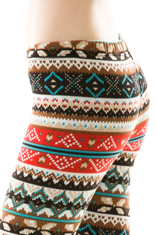 Anna Printed Fleece Leggings - Click Image to Close