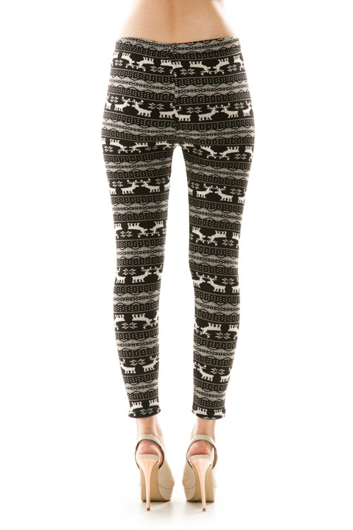 Dasher Fair Isle Print Fleece Leggings - Click Image to Close