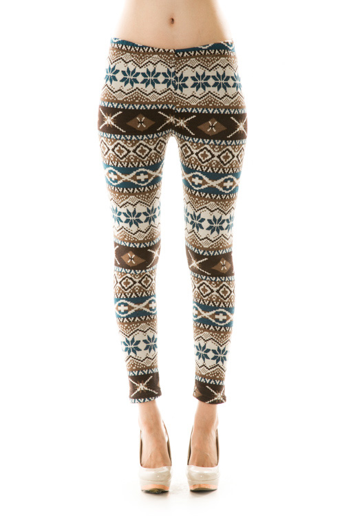 Elsa Printed Fleece Leggings - Click Image to Close