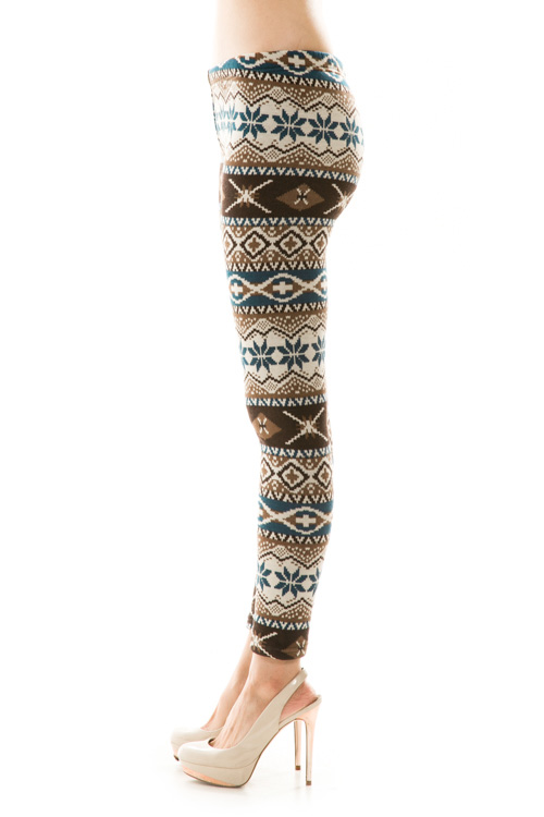 Elsa Printed Fleece Leggings - Click Image to Close