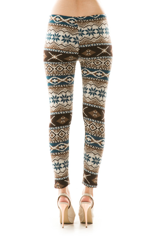 Elsa Printed Fleece Leggings - Click Image to Close