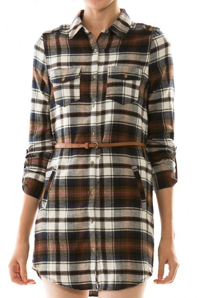 Mad About Plaid Flannel Shift Dress - More Colors - Click Image to Close