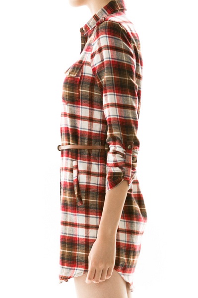 Mad About Plaid Flannel Shift Dress - More Colors - Click Image to Close