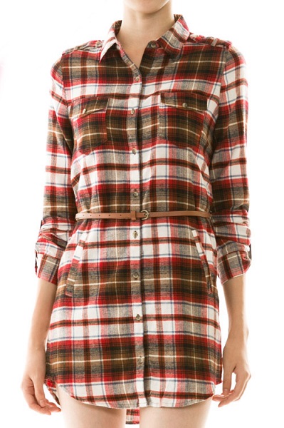 Mad About Plaid Flannel Shift Dress - More Colors - Click Image to Close