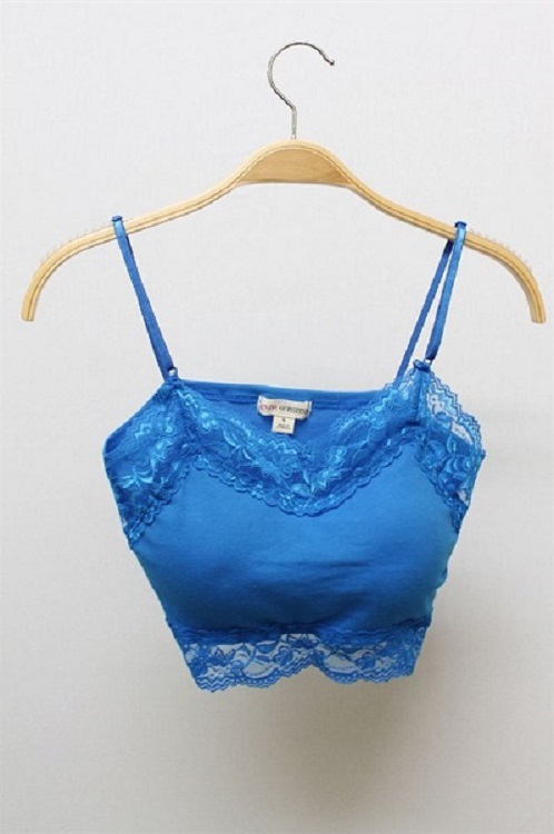 Lace Trim Padded Bralette - More Colors - Click Image to Close