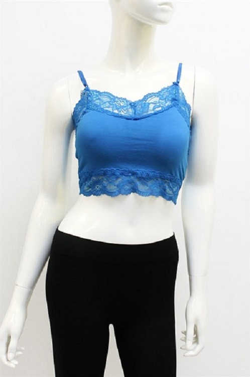 Lace Trim Padded Bralette - More Colors - Click Image to Close