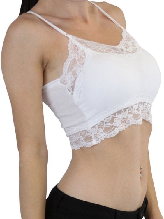 Lace Trim Padded Bralette - More Colors