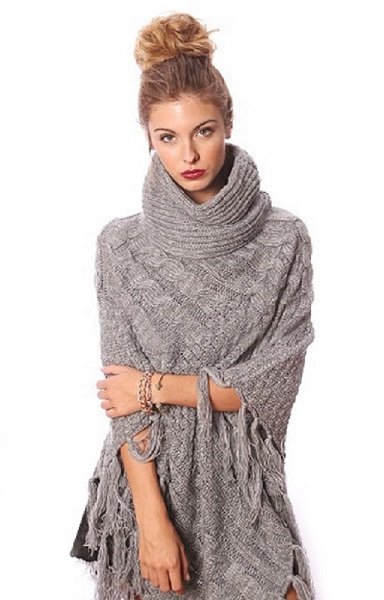 Anastasia Turtleneck Poncho - More Colors - Click Image to Close