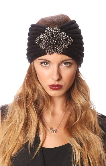 Bling Ribbed Knit Headwrap - Click Image to Close