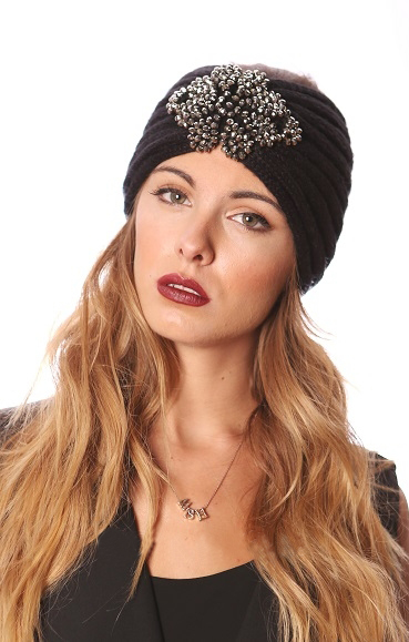 Bling Ribbed Knit Headwrap - Click Image to Close