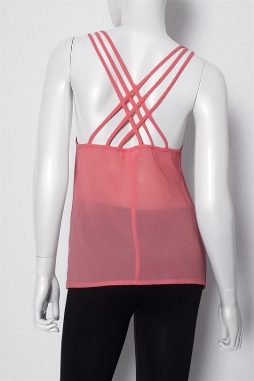 Criss Cross Back Strappy Cami - More Colors - Click Image to Close