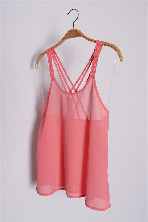 Criss Cross Back Strappy Cami - More Colors - Click Image to Close