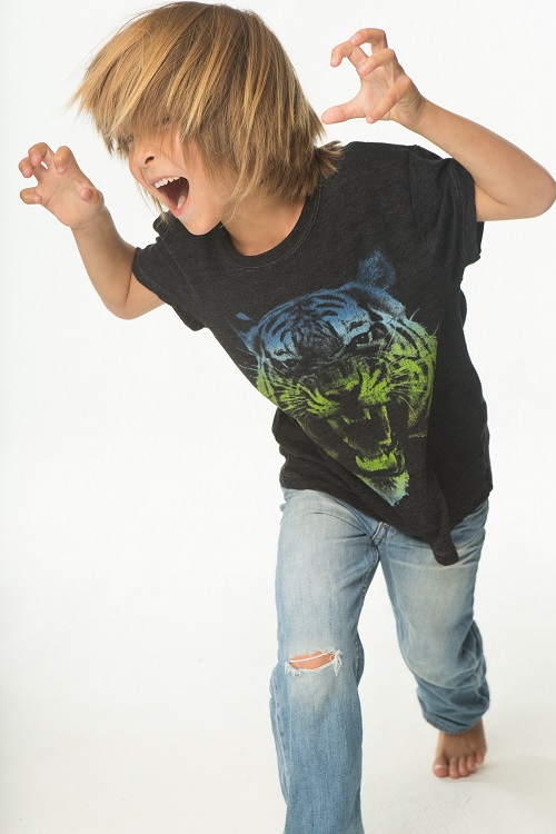 Ombre Tiger Kids Graphic Tee - Click Image to Close