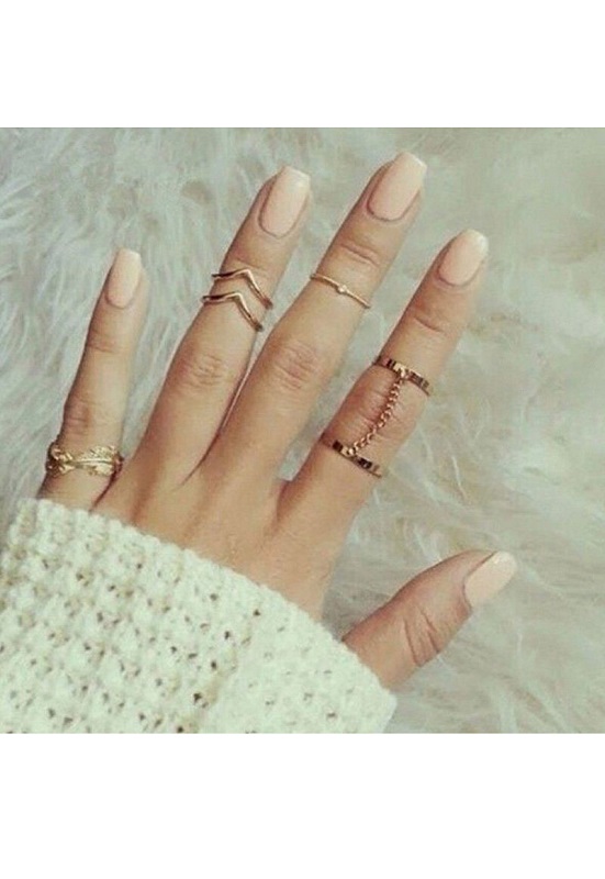 Urban Stacking Bands Midi Ring Set - More Colors - Click Image to Close